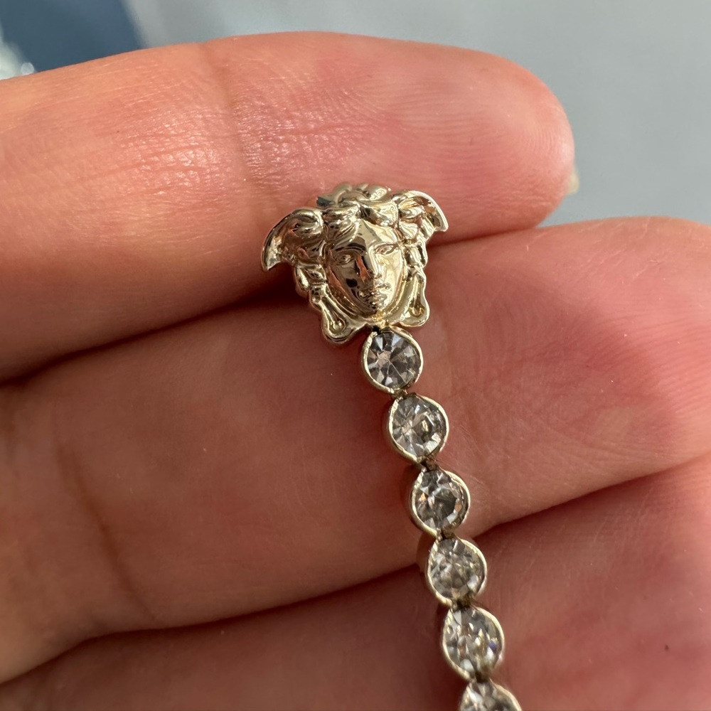 VERSACE
Gold Asymmetric Medusa Crystal Drop Stud Earrings - Picture 6 of 14